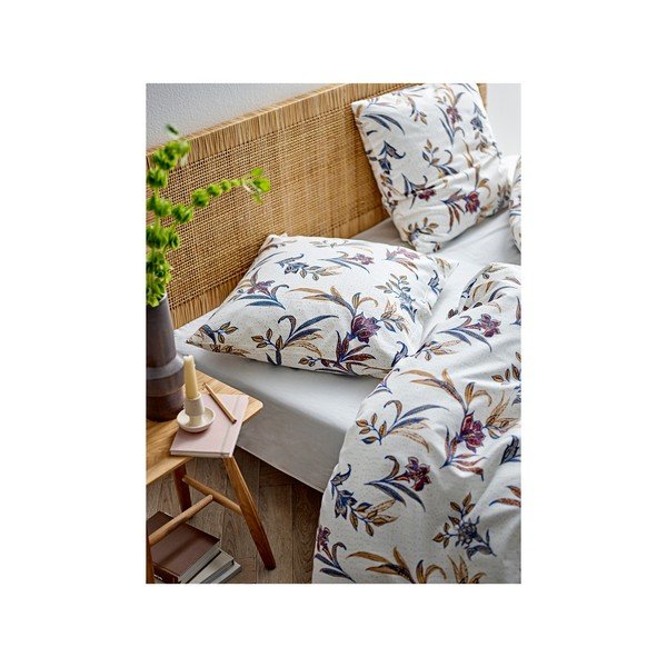 Iš satino medvilnės viengulė/itin ilga patalynė mėlynos spalvos/smėlio spalvos 140x220 cm Soft Tropic – Södahl-image-1