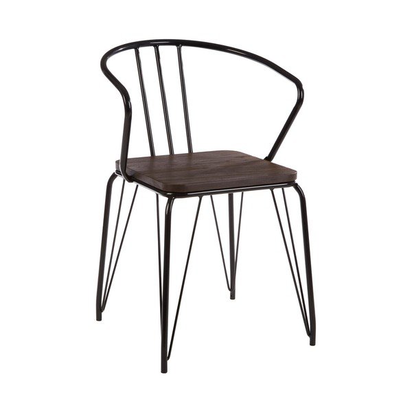 Juodos spalvos/natūralios spalvos iš guobos masyvo valgomojo kėdė District – Premier Housewares