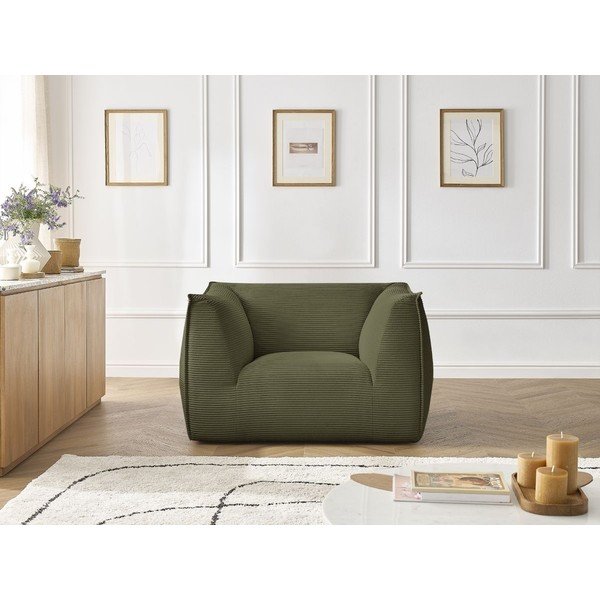 Žalios spalvos krėslas iš kordinio velveto Giorgia – Bobochic Paris-image-4