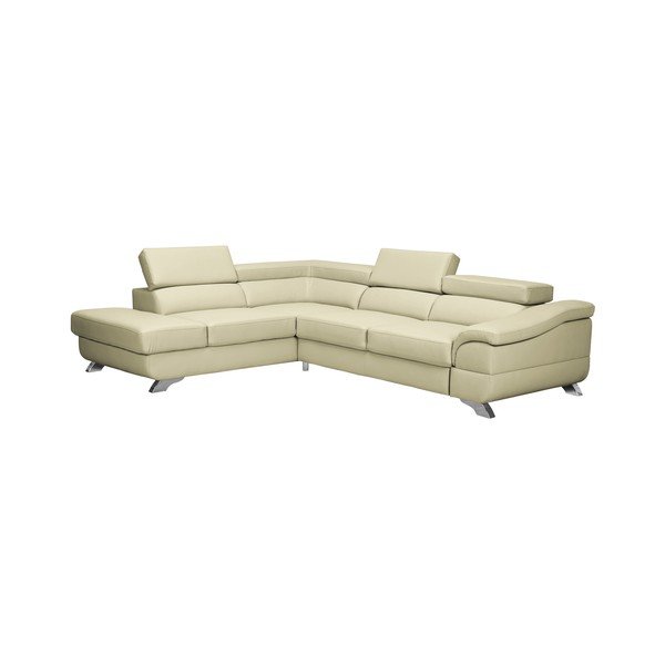 Smėlio spalvos odinė sofa lova "Windsor & Co Sofas Gamma", kairysis kampas-image-1