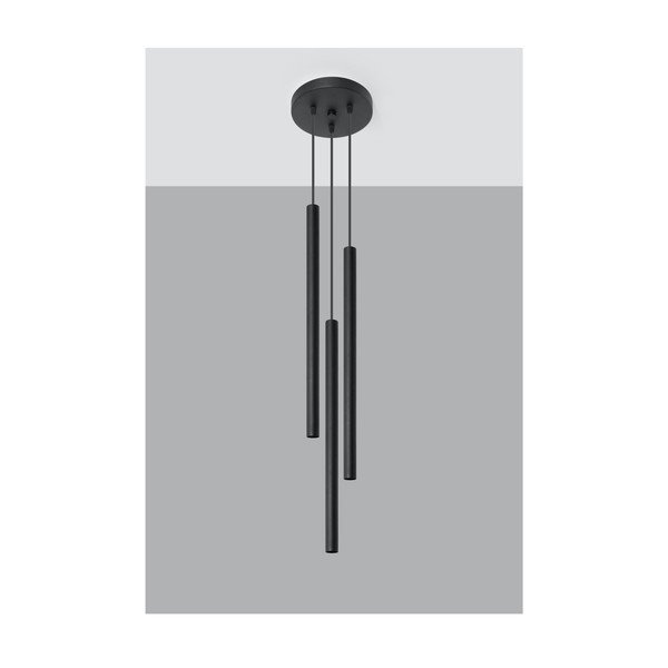 Juodos spalvos iš metalo kabantis šviestuvas ø 20 cm Fideus – Sollux-image-3