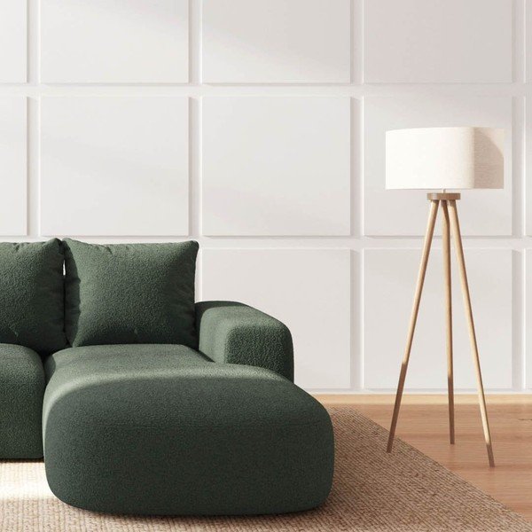 Žalios spalvos iš boucle kampinė sofa (su dešiniuoju kampu/su gultu) Monce – Rodier-image-3