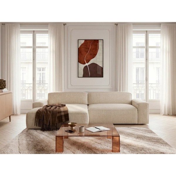 Smėlio spalvos sulankstoma/ar elektrisko sēdekļa regulēšanu kampinė sofa (su kairiuoju kampu) Abel – Bobochic Paris-image-3