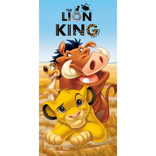 Mėlynos spalvos/rudos spalvos iš medvilnės vaikiškas rankšluostis 70x140 cm Lion King – Jerry Fabrics