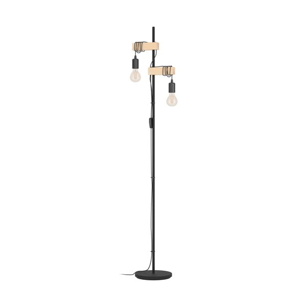 Pastatomas šviestuvas juodos spalvos/natūralios spalvos LED (aukštis 166,5 cm) TOWNSHEND – EGLO