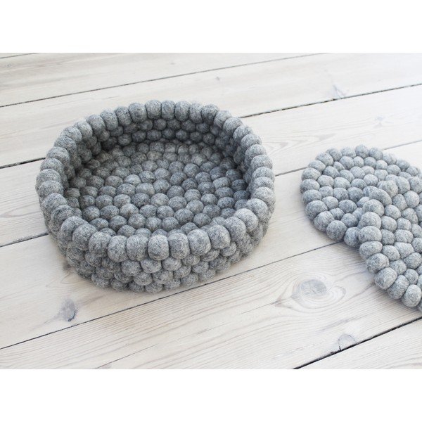Plieninis pilkas kamuoliukų vilnos krepšys Wooldot Ball Basket, ⌀ 28 cm-image-2