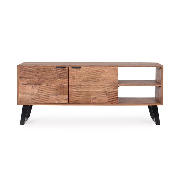 Natūralios spalvos iš akacijos masyvo TV spintelė 145x60x40 cm Isar – Bizzotto