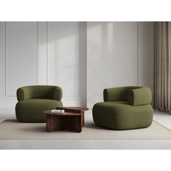 Iš boucle krėslas žalios spalvos Jenny – Micadoni Home-image-1
