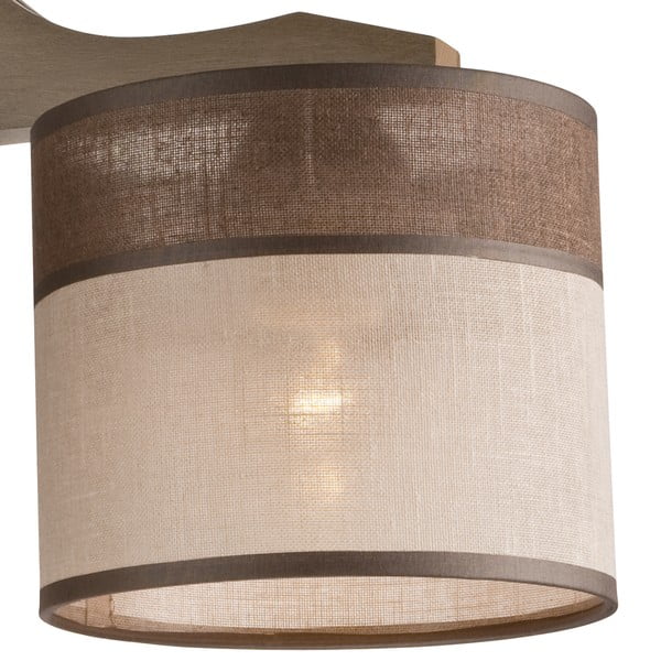 Lubinis šviestuvas tamsiai rudos spalvos ø 16 cm su tekstiliniu gaubtu Andrea – LAMKUR-image-4