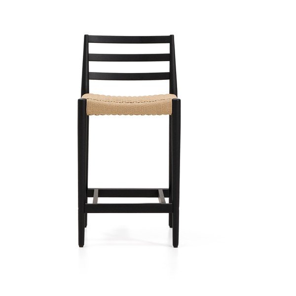 Juodos spalvos/natūralios spalvos iš ąžuolo masyvo baro taburetė (sėdynės aukštis 65 cm) Analy – Kave Home-image-2
