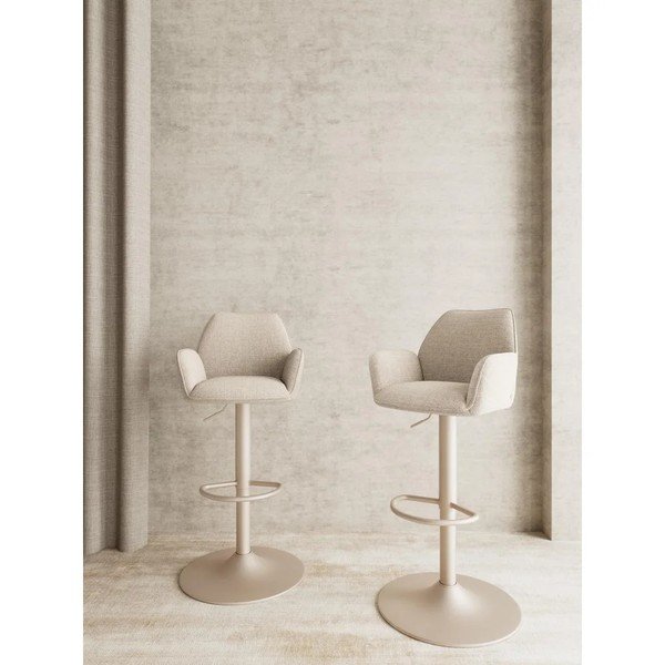 Smėlio spalvos iš audinio baro taburetė (sėdynės aukštis 64 cm) Glenda – Actona-image-1