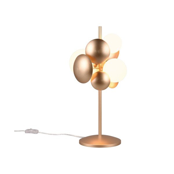 Stalinis šviestuvas baltos spalvos/auksinės spalvos (aukštis 50 cm) su stiklo gaubtu Bubble – Trio Select-image-3