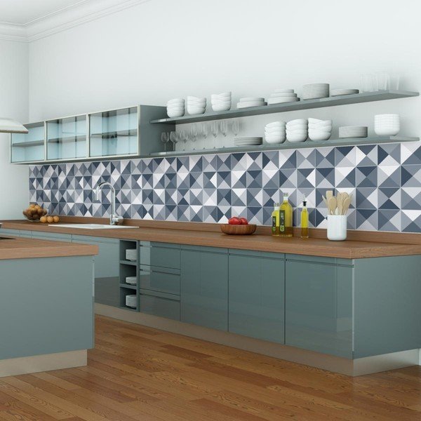 24 dekoratyvinių sieninių lipdukų rinkinys Ambiance Azulejos Shades, 10 x 10 cm-image-1