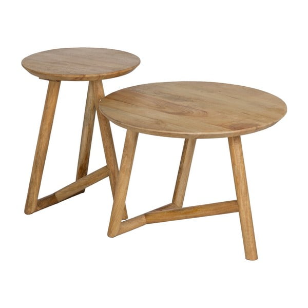 Natūralios spalvos iš mango masyvo apvalios formos kavos staliukas ø 60 cm Mao – Ixia-image-2