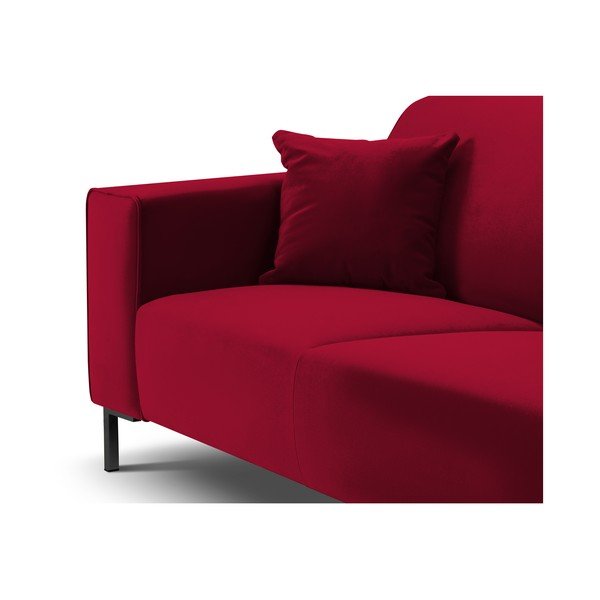 Raudona aksominė kampinė sofa Cosmopolitan Design Siena, kampas dešinėje-image-1