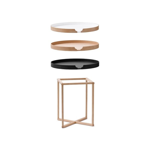 Ąžuolo staliukas su nuimamu ąžuoliniu stalviršiu Wireworks Damieh, 45 x 45 cm-image-3