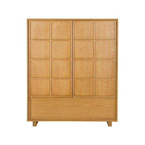 Natūralios spalvos iš uosio masyvo spintelė 100x120x45 cm Raster – Zuiver