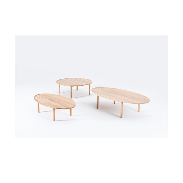 Apvalus natūralios spalvos ąžuolinis staliukas ø 100 cm Mu - Gazzda-image-4