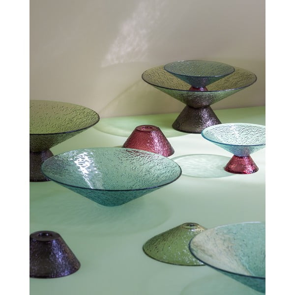 Iš stiklo  dubuo raudonos spalvos/mėlynos spalvos vaisių dubuo ø 15 cm Bonbon – Hübsch-image-2