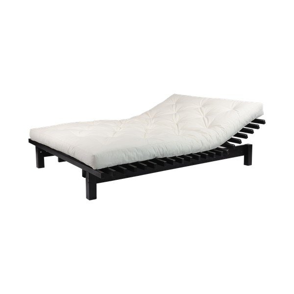 Pušies dvigulė lova su čiužiniu Karup Design Blues Comfort Mat Black/Natural, 140 x 200 cm-image-4
