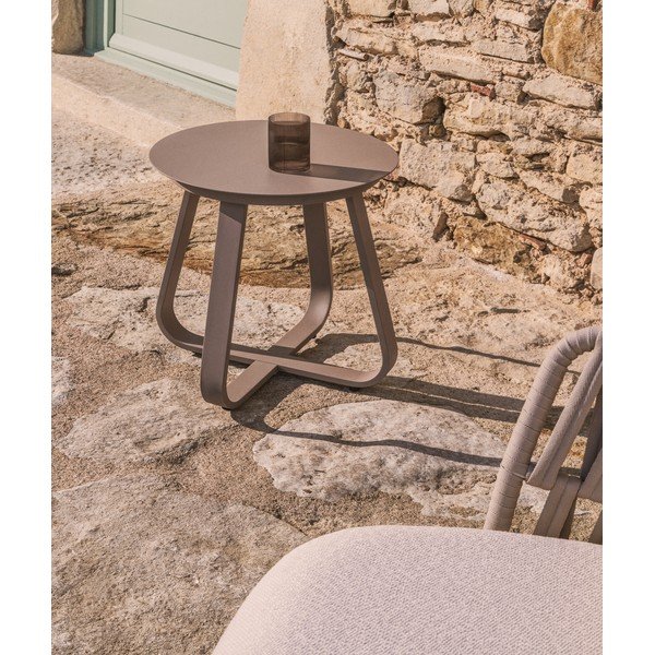 Iš metalo apvalios formos sodo šoninis staliukas ø 48 cm Tamaris – Kave Home-image-3