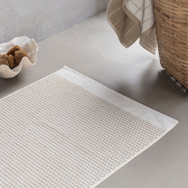 Vonios kilimėlis iš tekstilės baltos spalvos/smėlio spalvos 50x80 cm Grid – Mette Ditmer Denmark-image-1