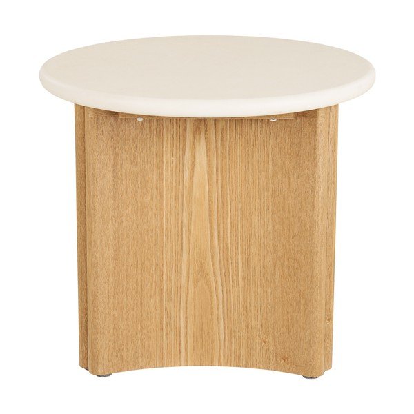 Apvalios formos šoninis stalas su betoniniu stalviršiu ø 50 cm Motril – House Nordic-image-3