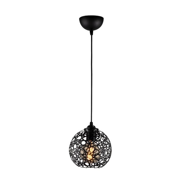 Kabantis šviestuvas juodos spalvos ø 17 cm su metaliniu gaubtu Fellini – Opviq lights