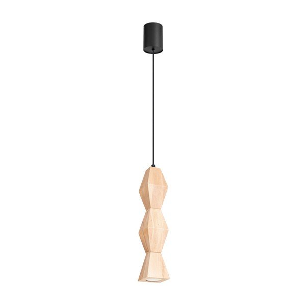Natūralios spalvos iš buko masyvo kabantis šviestuvas ø 8 cm Cubo – Sollux