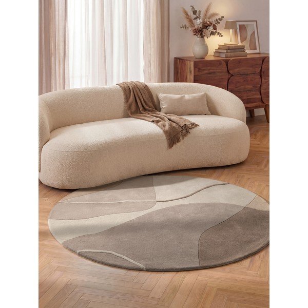 Violetinės spalvos iš vilnos apvalios formos kilimas ø 200 cm Virelle – Villeroy&Boch-image-1