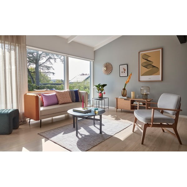 Pilkas krėslas su ąžuolo konstrukcija Hübsch Haze-image-4