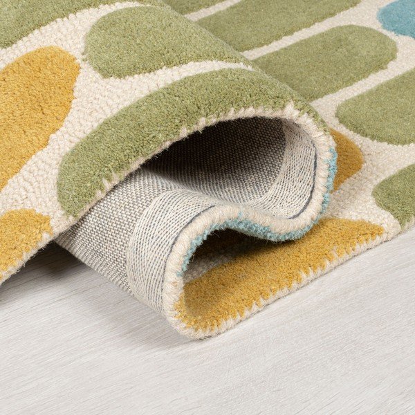 Geltonos ir žalios spalvos vilnonis kilimas Flair Rugs Fossil, 160 x 230 cm-image-1