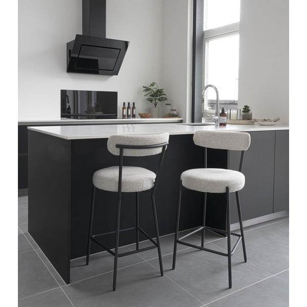 Baro taburetė baltos spalvos (sėdynės aukštis 65 cm) Badalona – House Nordic-image-1