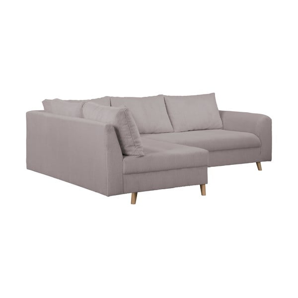 Kampinė sofa pilkos spalvos iš kordinio velveto (su kairiuoju kampu) Ariella – Ropez-image-3