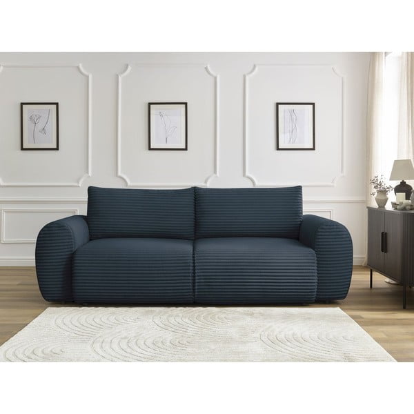 Iš kordinio velveto sulankstoma sofa tamsiai mėlynos spalvos 257 cm Lucien – Bobochic Paris-image-1