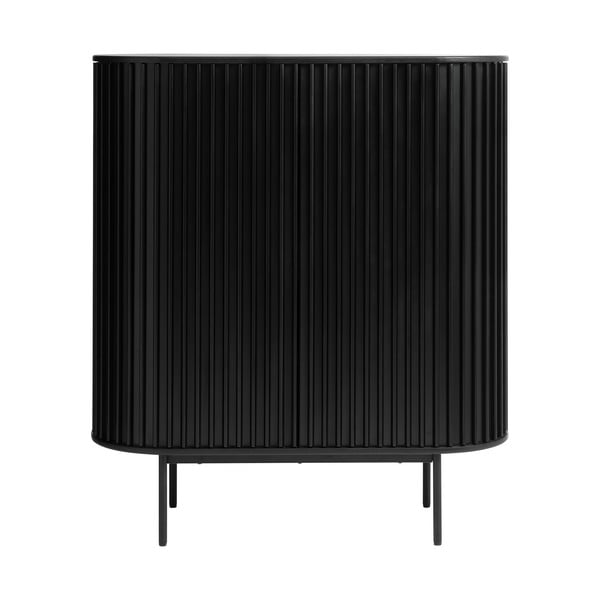 Spintelė juodos spalvos iš ąžuolo 125x110 cm Siena – Unique Furniture