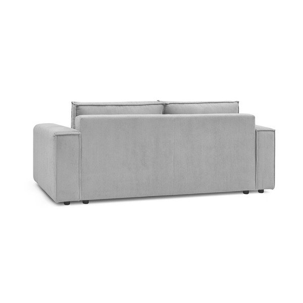 Sulankstoma sofa šviesiai pilkos spalvos iš kordinio velveto 245 cm Nihad – Bobochic Paris-image-4