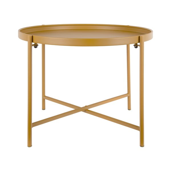 Ochros spalvos iš metalo apvalios formos kavos staliukas ø 50 cm Meseta  – Leitmotiv-image-3
