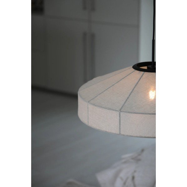 Juodos ir baltos spalvos kabantis šviestuvas ø 57 cm su tekstiliniu gaubtu Alia – Markslöjd-image-3