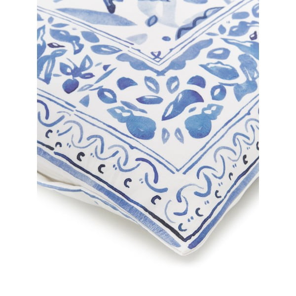 Mėlynai balta viengulė patalynė iš medvilnės Westwing Collection Ryle, 155 x 220 cm-image-4