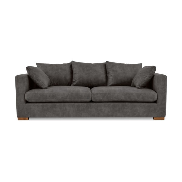 Iš dirbtinės odos sofa antracito spalvos 225 cm Hamburg – Scandic-image-1