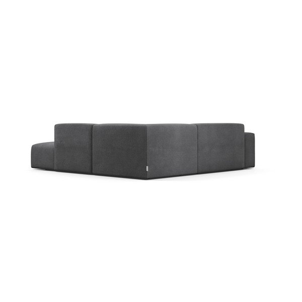 Antracito pilkos spalvos aksominė kampinė sofa Marie Claire Home Karen, 260 cm, dešinysis kampas-image-4