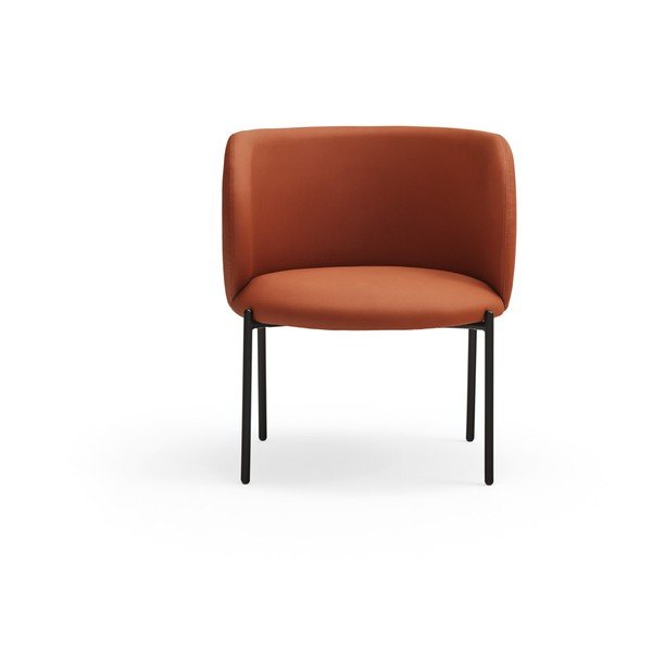 Oranžinės odos imitacijos fotelis Mogi - Teulat-image-2
