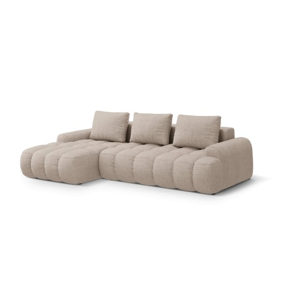 Šviesiai rudos spalvos sulankstoma/su sandėliavimo vieta kampinė sofa (su kairiuoju kampu/su gultu) Linz – Cosmopolitan Design-image-2