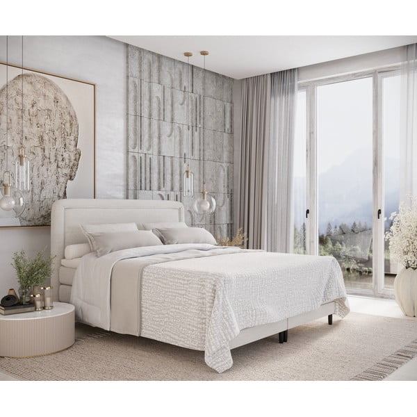 Spyruoklinė lova kreminės spalvos 200x200 cm Dove – Maison de Rêve-image-1