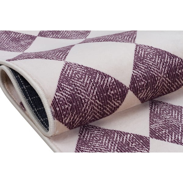 Violetinės ir smėlio spalvos plaunamas kilimas 160x100 cm - Vitaus-image-1