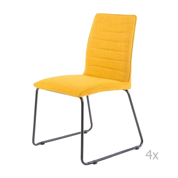 4 geltonų valgomojo kėdžių komplektas sømcasa Vera