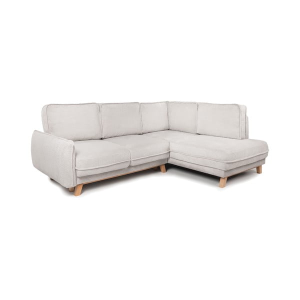 Iš kordinio velveto sulankstoma kampinė sofa smėlio spalvos (su dešiniuoju kampu) Tori – Bonami Selection-image-2
