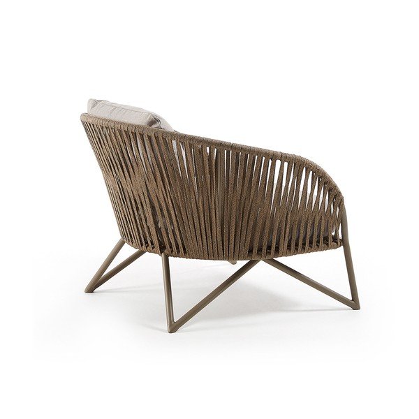 Šviesiai pilkos spalvos/rudos spalvos metalinis sodo krėslas Branzie – Kave Home-image-3