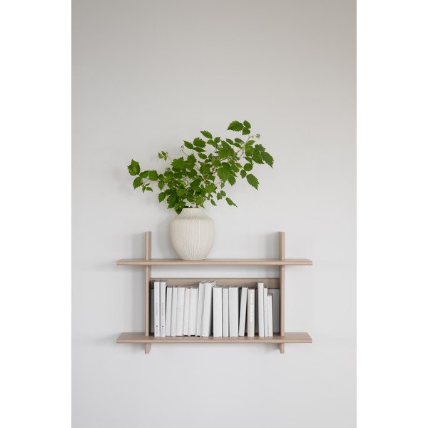 Šviesios natūralios spalvos kelių aukštų sieninė lentyna iš ąžuolo 75 cm Westlock – Rowico-image-1